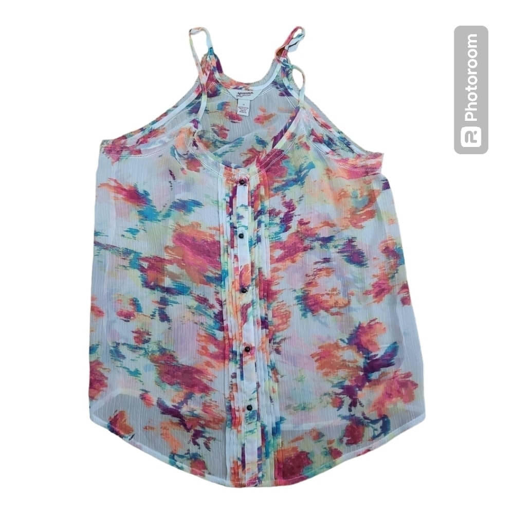 💕Arizona jeans sheer colorful blouse